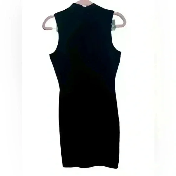 Broken Promises Black Sleeveless Collared Bodycon Graphic Polo Street Wear Dress - Picture 2 of 6